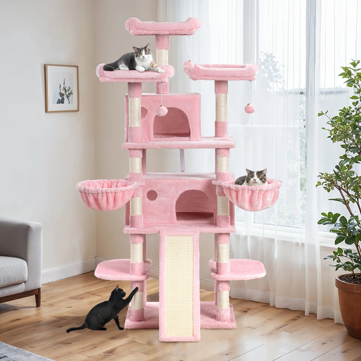 68-Inch Multi-Level Cat Tree Tower