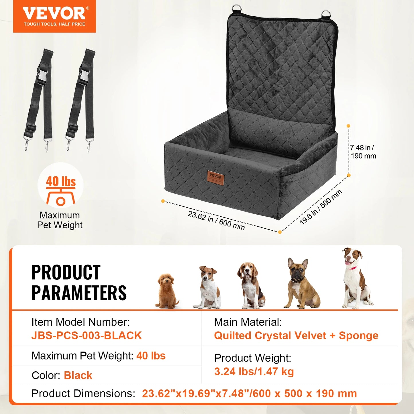 Waterproof Dog Booster Seat Pet Car Seat