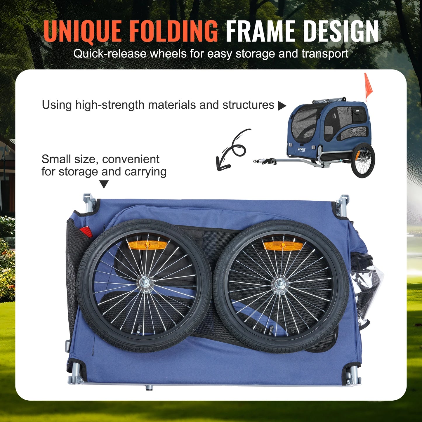 100lbs Pet Bicycle Carrier Dog Bike Trailer