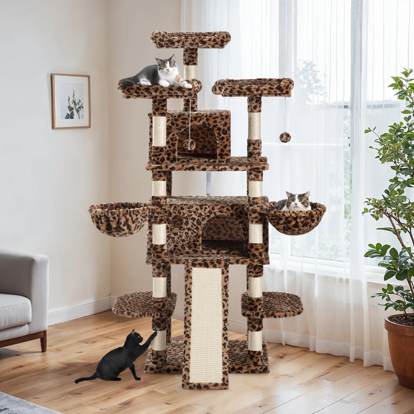 68-Inch Multi-Level Cat Tree Tower