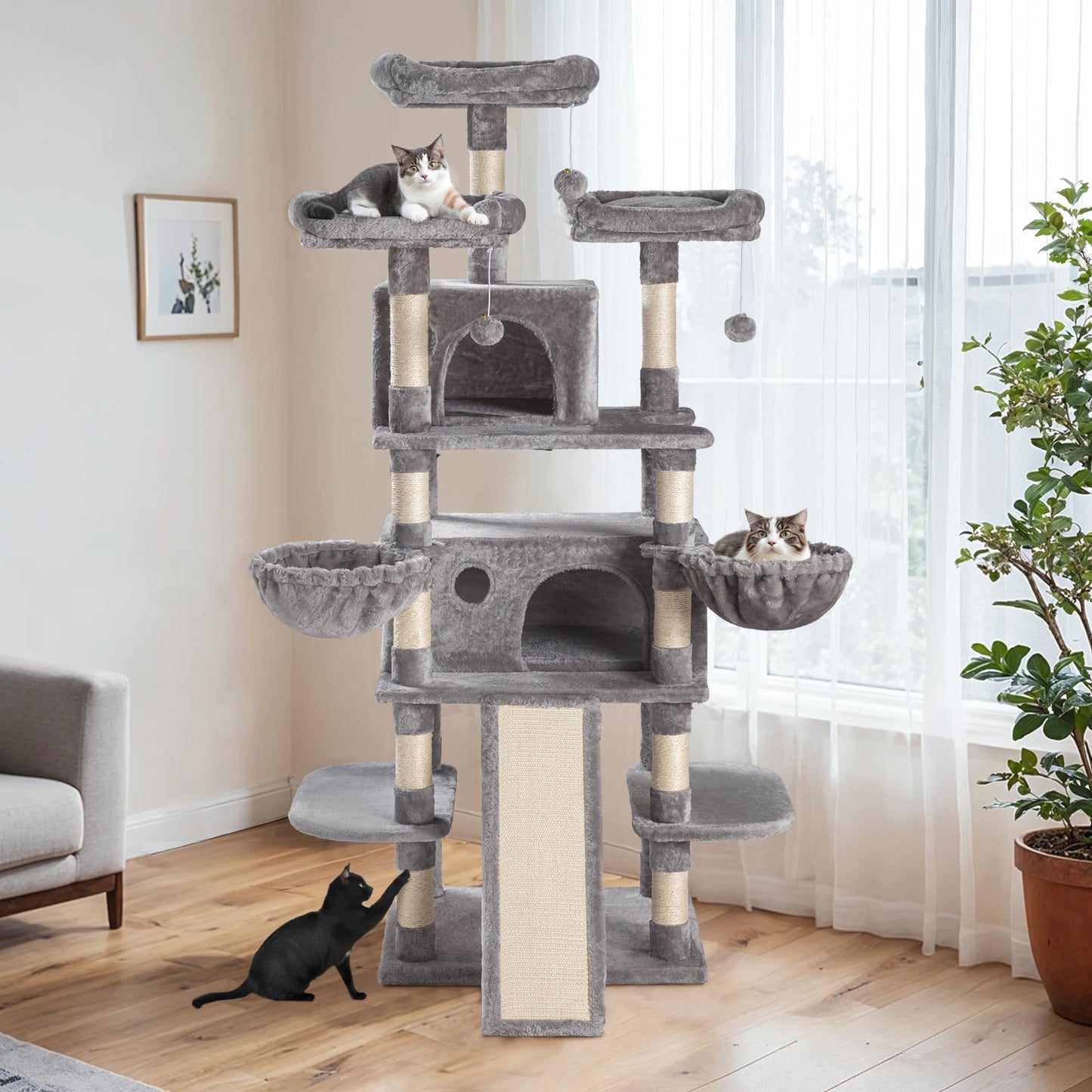 68-Inch Multi-Level Cat Tree Tower