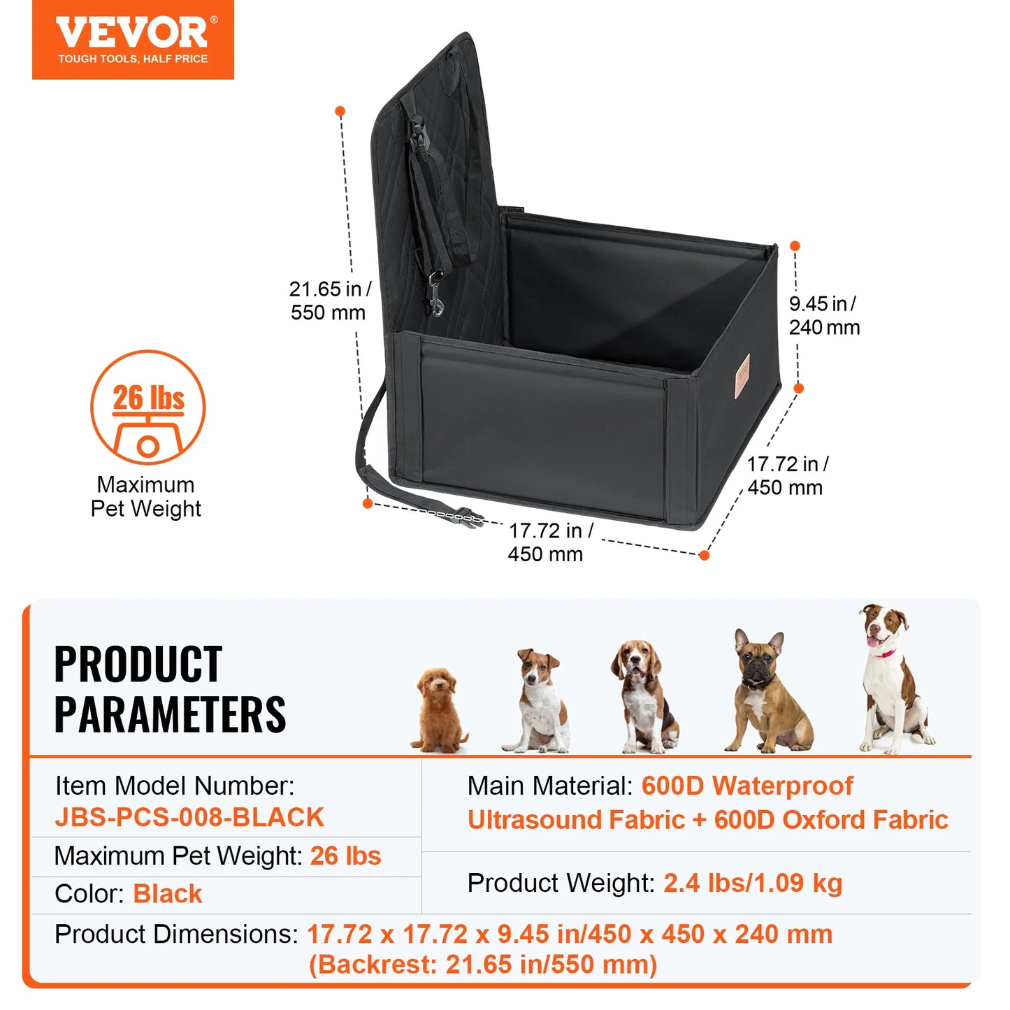 Waterproof Dog Booster Seat Pet Car Seat