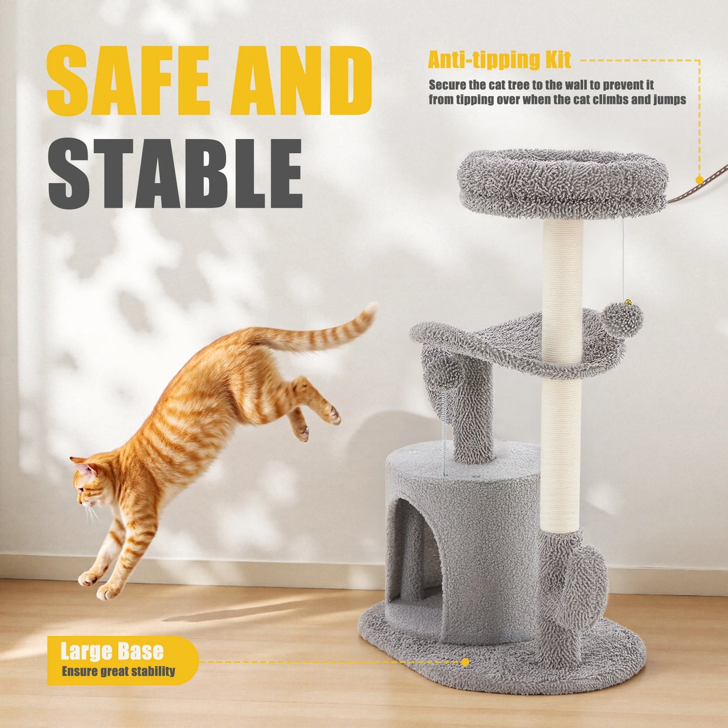JHK 33IN Cat Tree Tall Multi-Level Tower