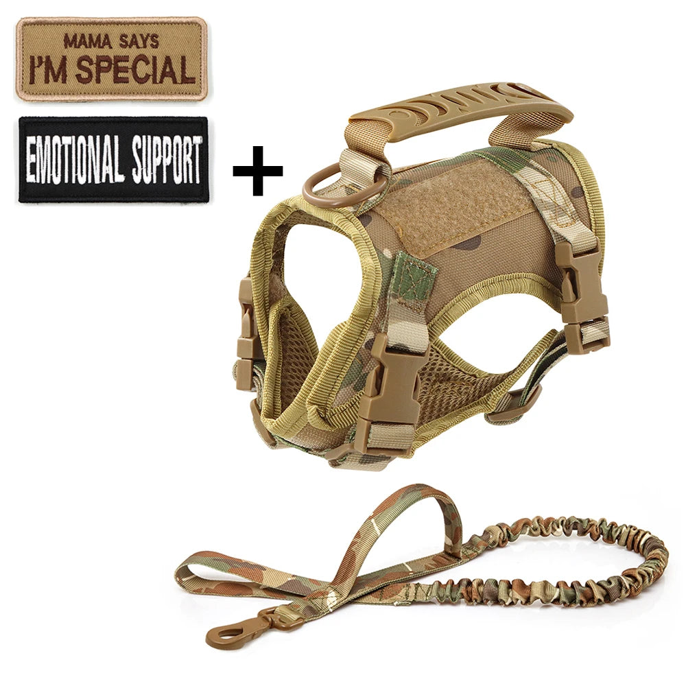 Tactical Cat Harness Leash with 2 Patches