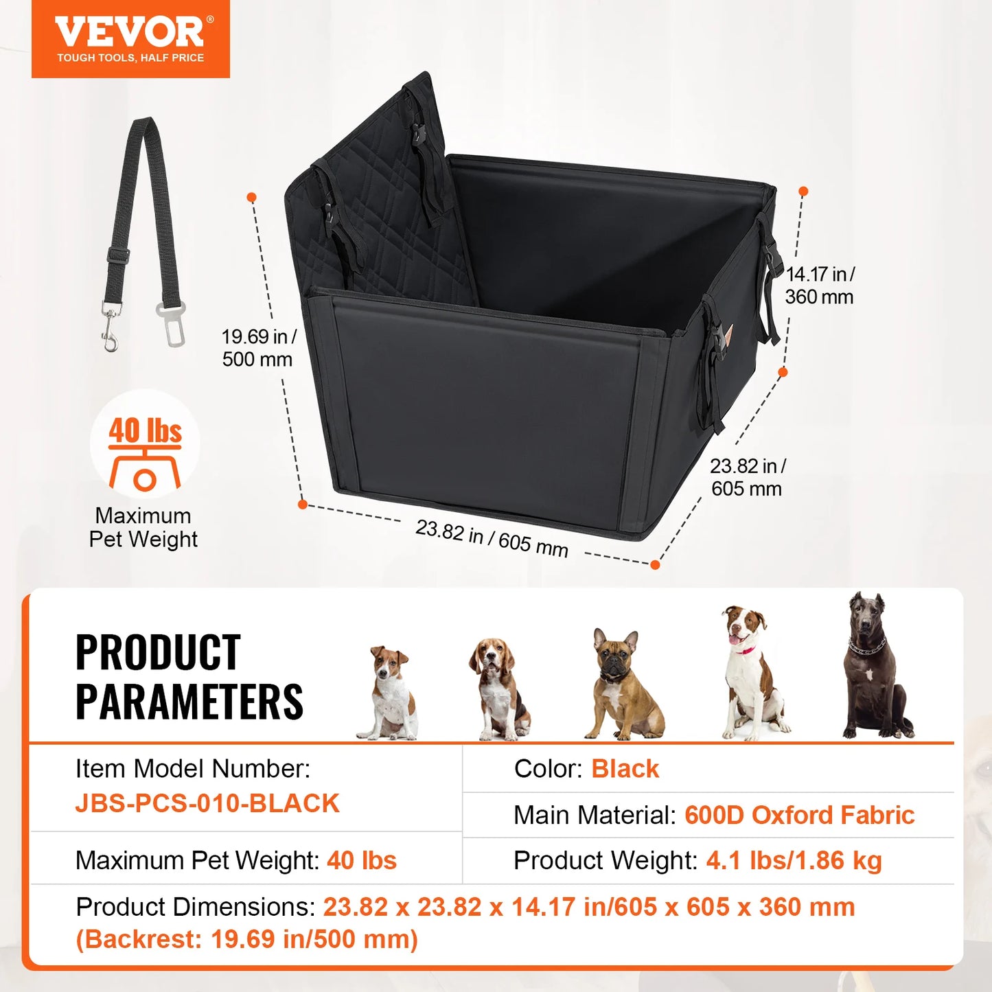 Waterproof Dog Booster Seat Pet Car Seat