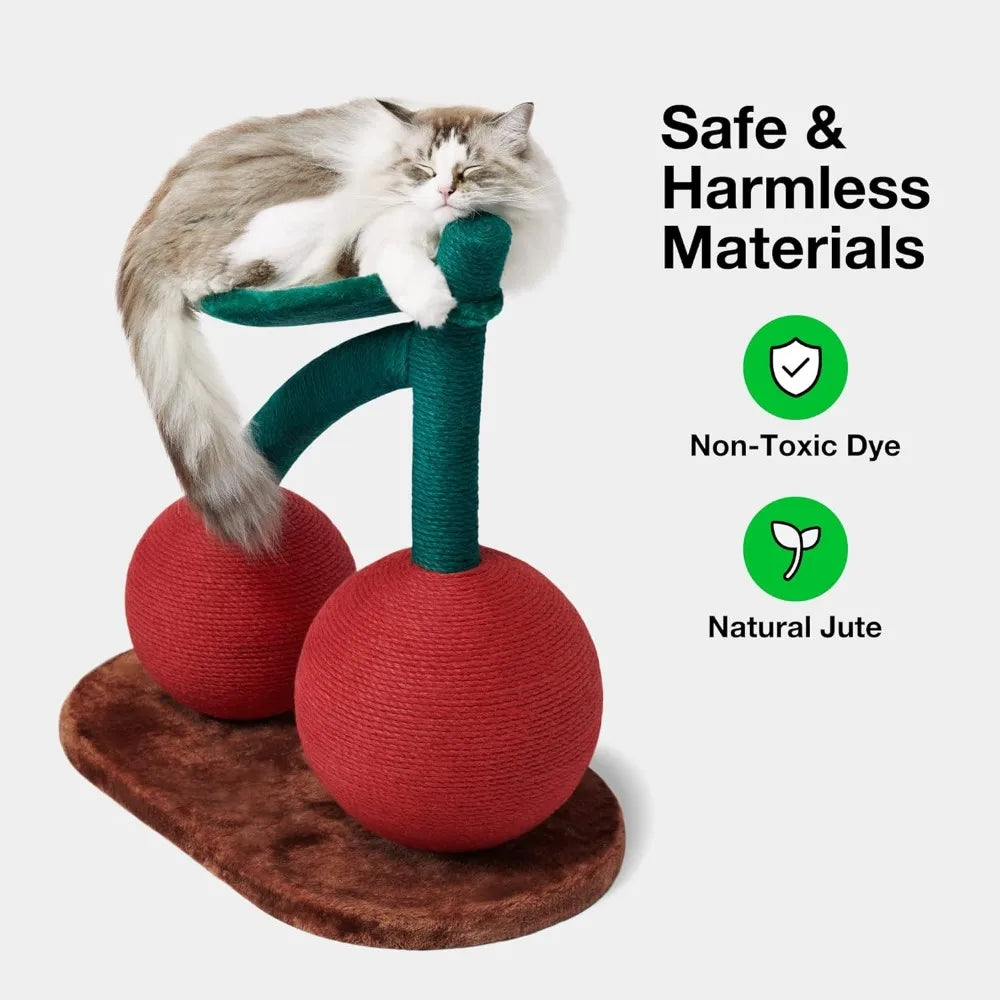 Large Cherry Cat Scratcher With Hammock Castle