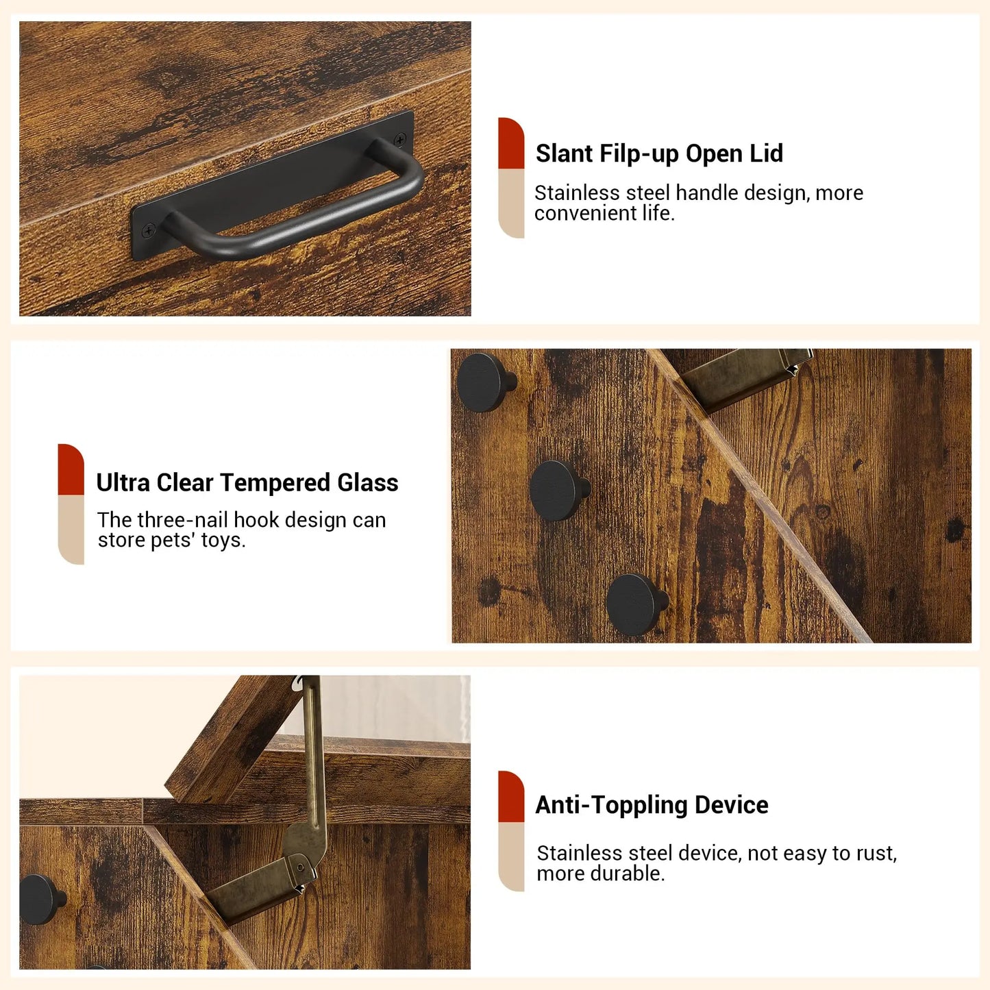 Large Dog Food Storage Cabinet with Flip Top