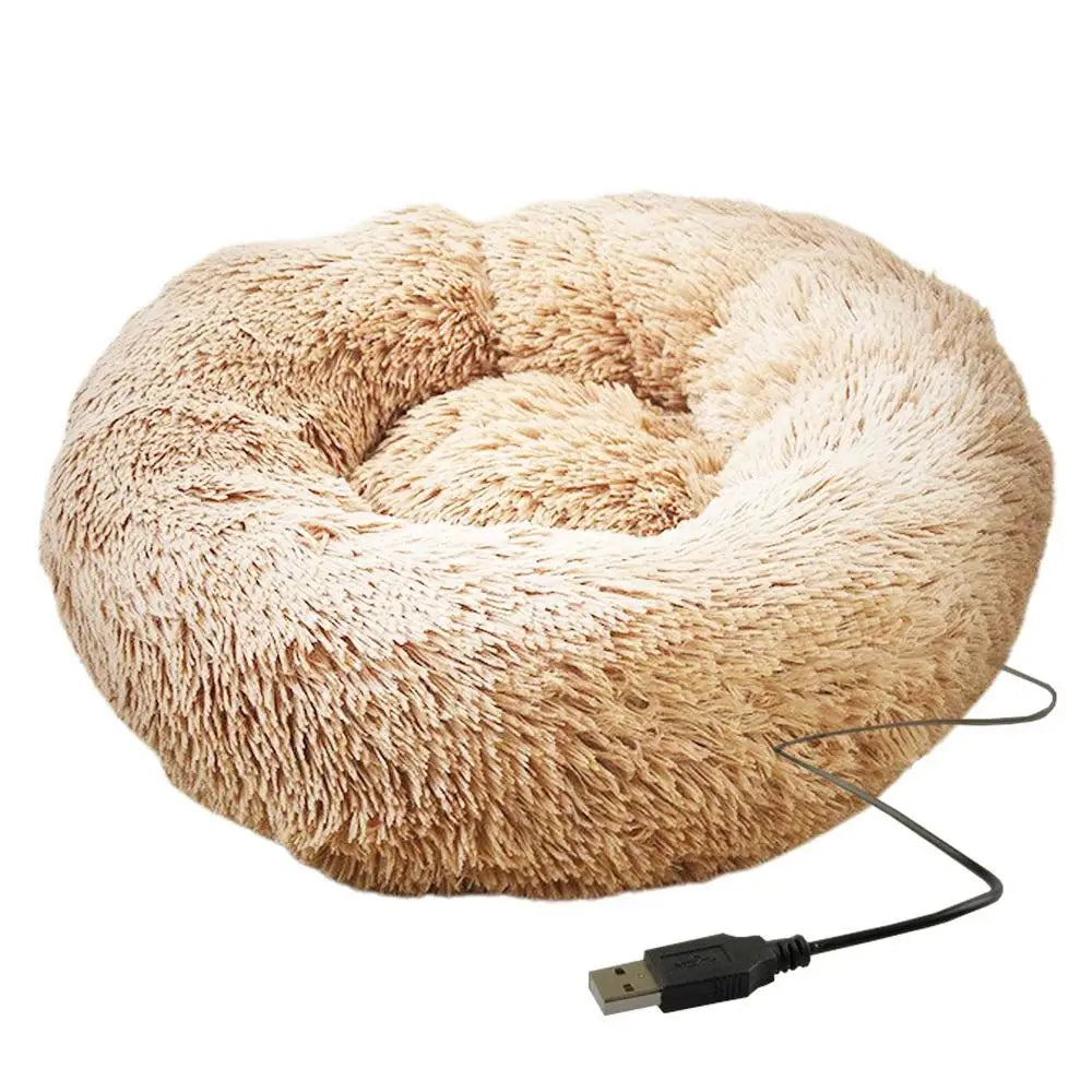 Soft Plush Heated Pet Beds