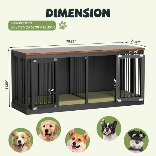 71" Dog  Kennel Furniture,