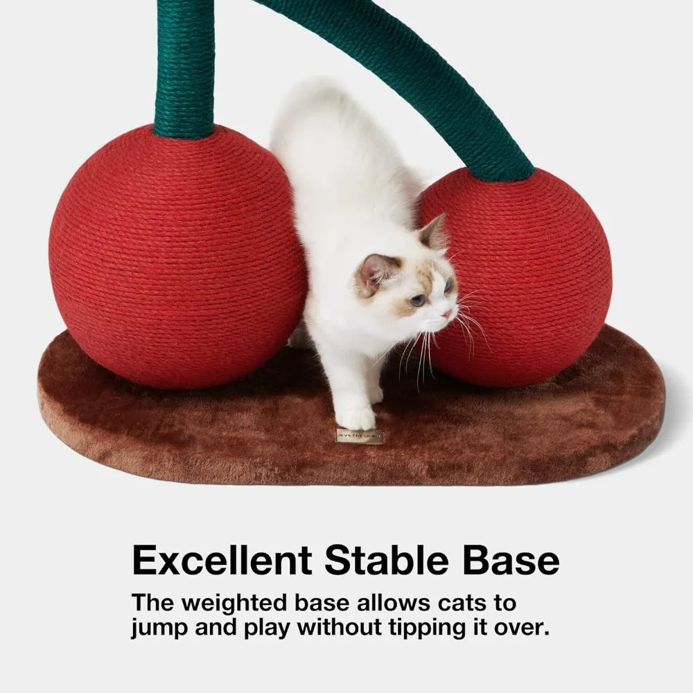 Large Cherry Cat Scratcher With Hammock Castle
