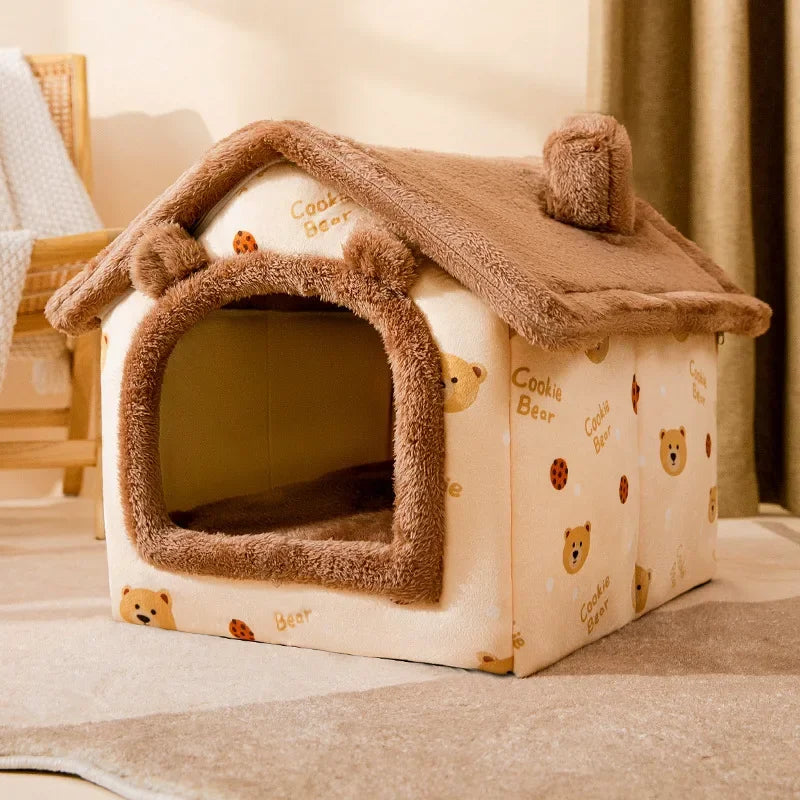 Soft Comfortable Puppy House Removable Dog Bed