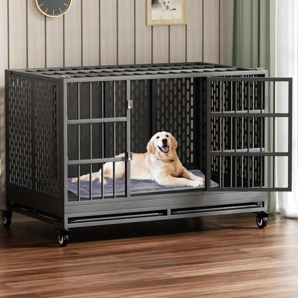 Heavy Duty Dog Crate with Wheels
