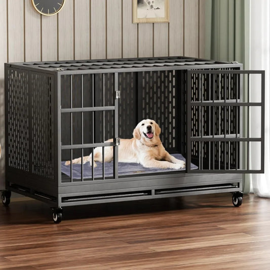Heavy Duty Dog Crate with Wheels