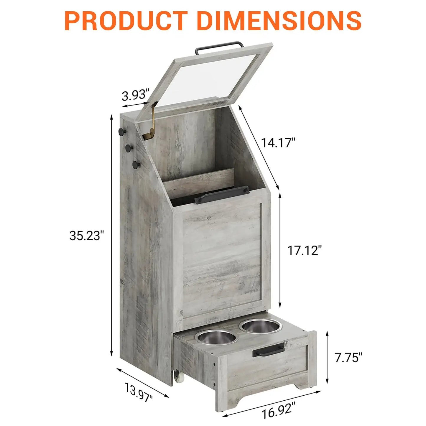 Large Dog Food Storage Cabinet with Flip Top