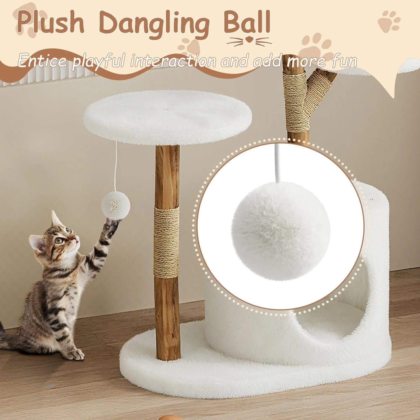 Real Wood Modern Cat Tree Tower