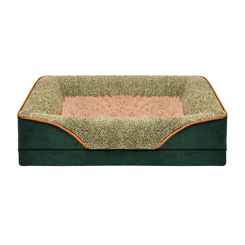An oversized dog bed