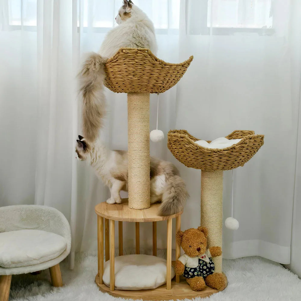 3-Tier Cat Tree Padded Plush Napping Perches