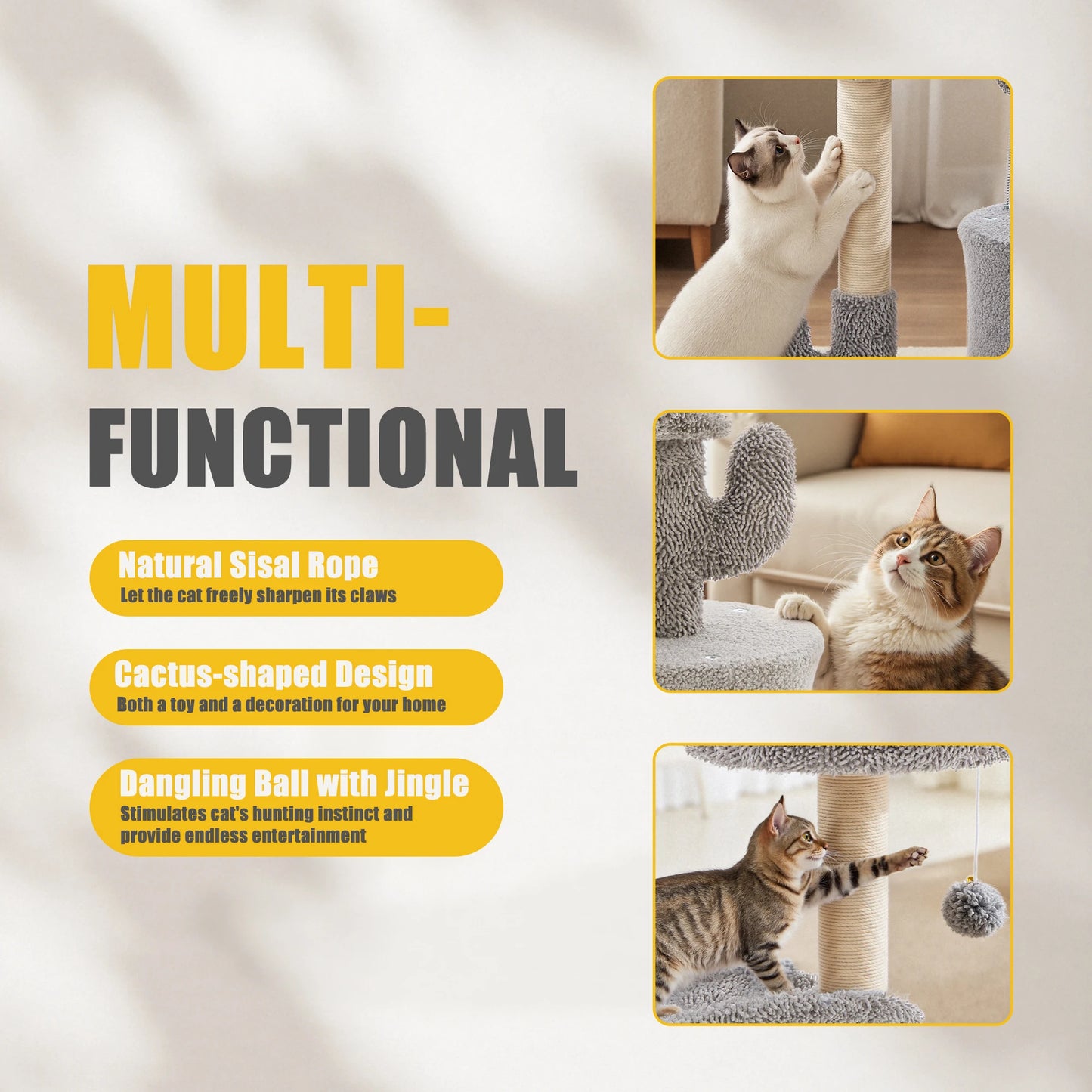 33IN Tall Multi-Level Cat Tree Tower