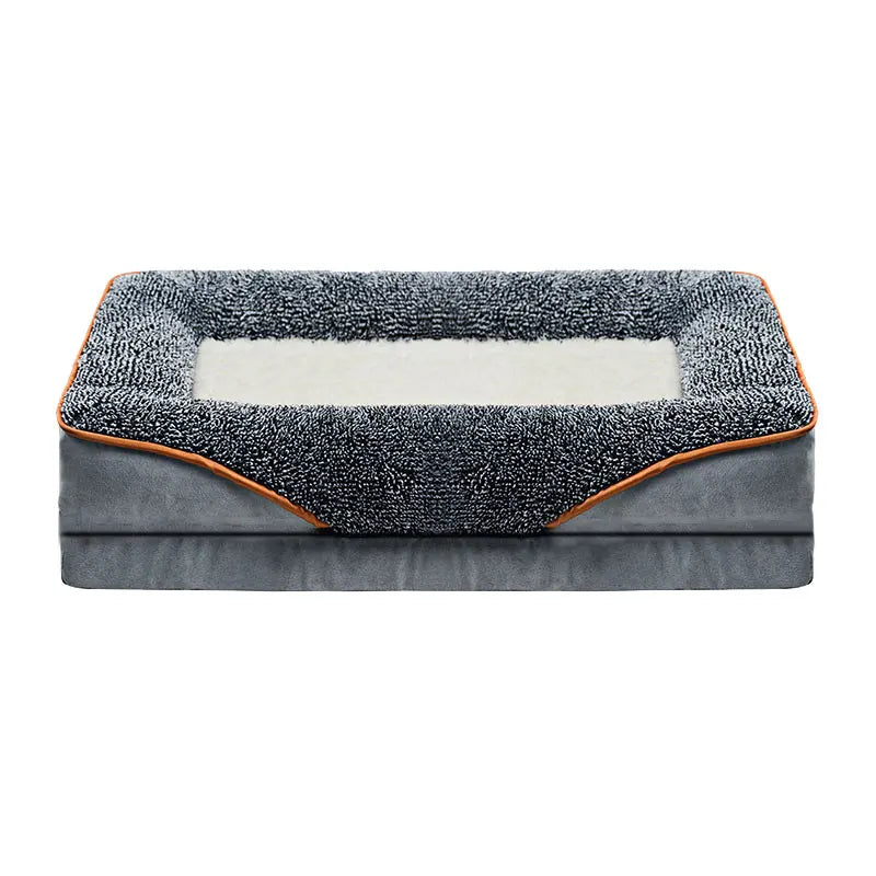 An oversized dog bed