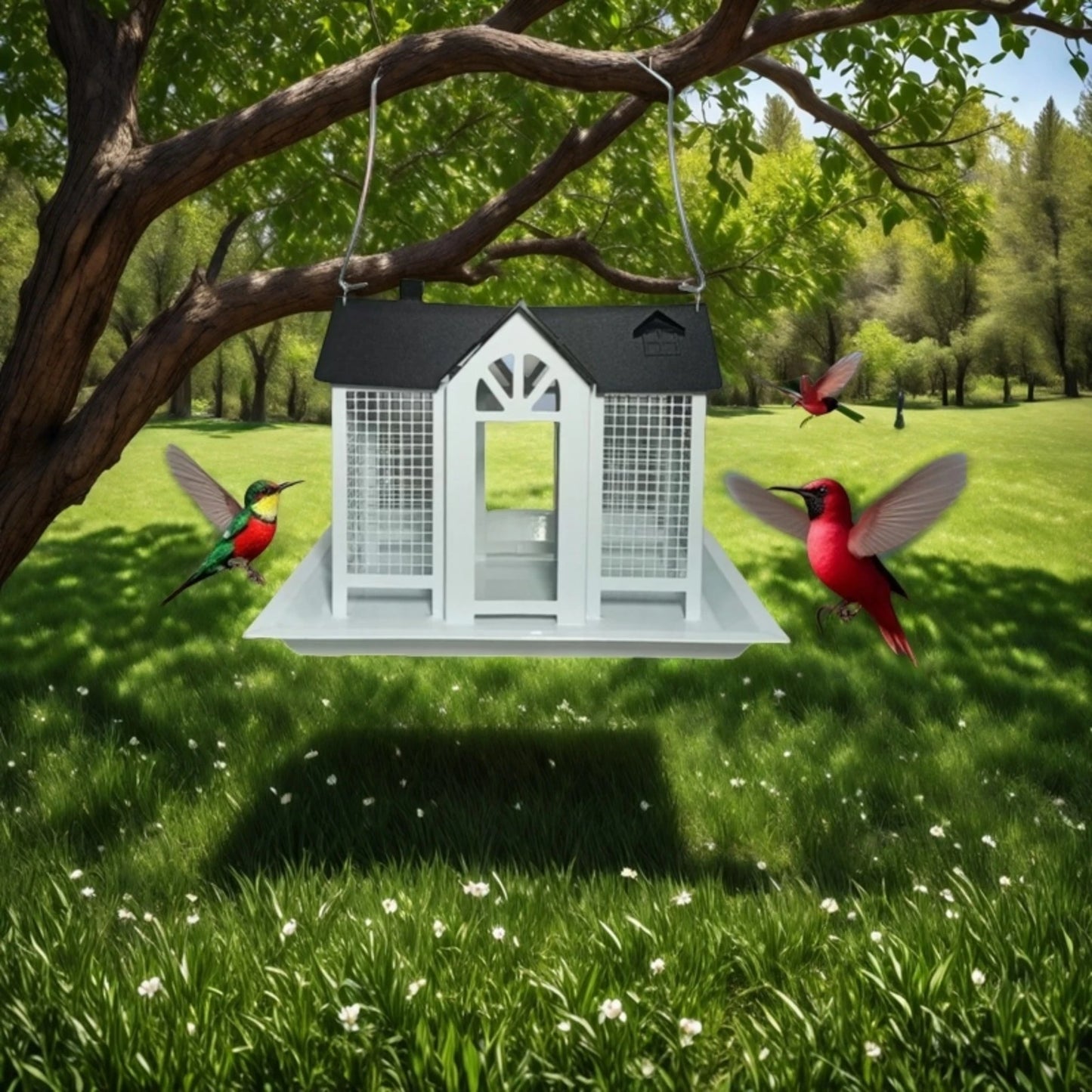 Large Birdhouse With Seed Tray