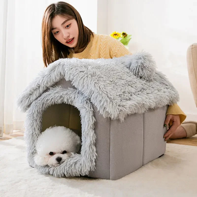 Soft Comfortable Puppy House Removable Dog Bed