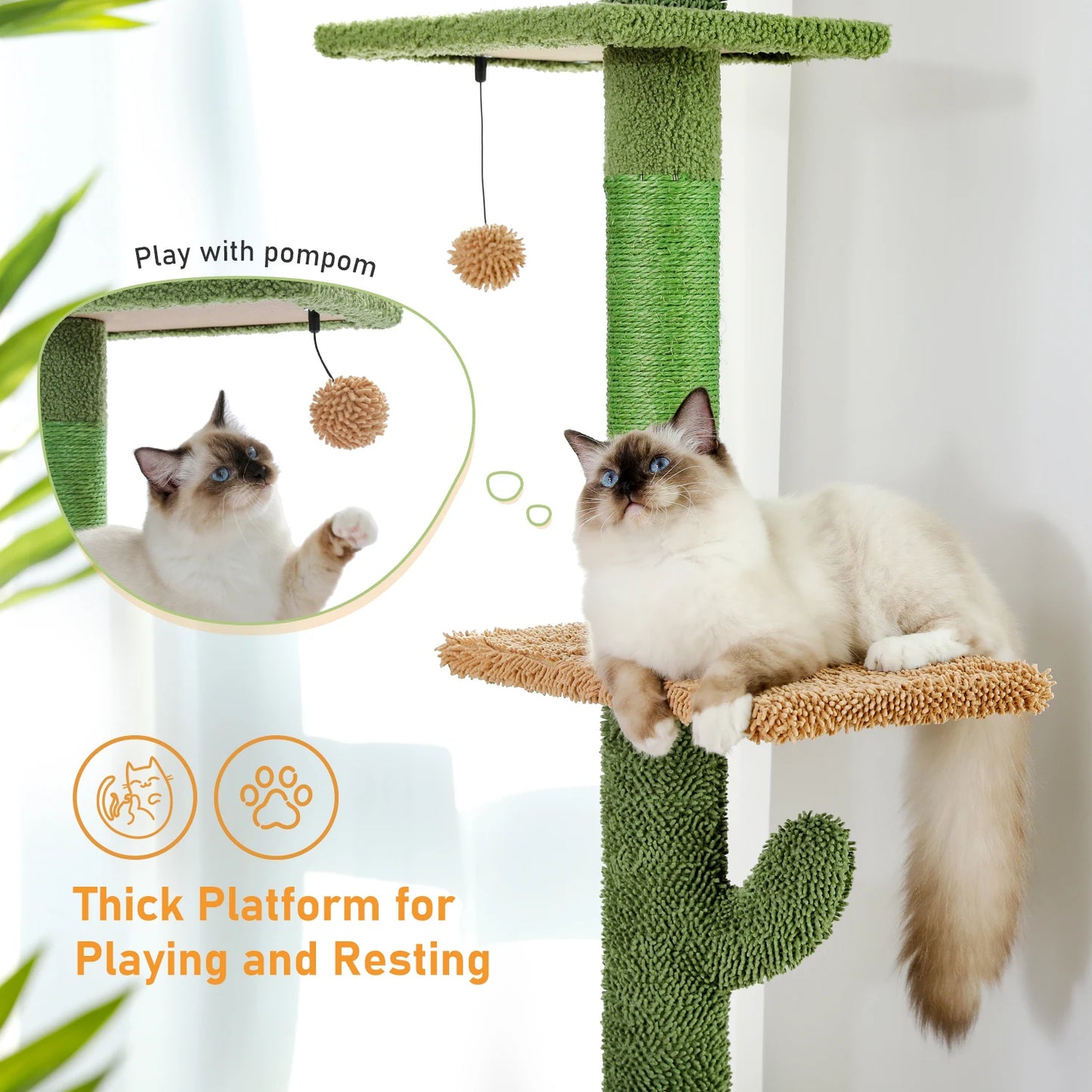 Cat Tree 5-Tier Floor to Ceiling Cat Tower