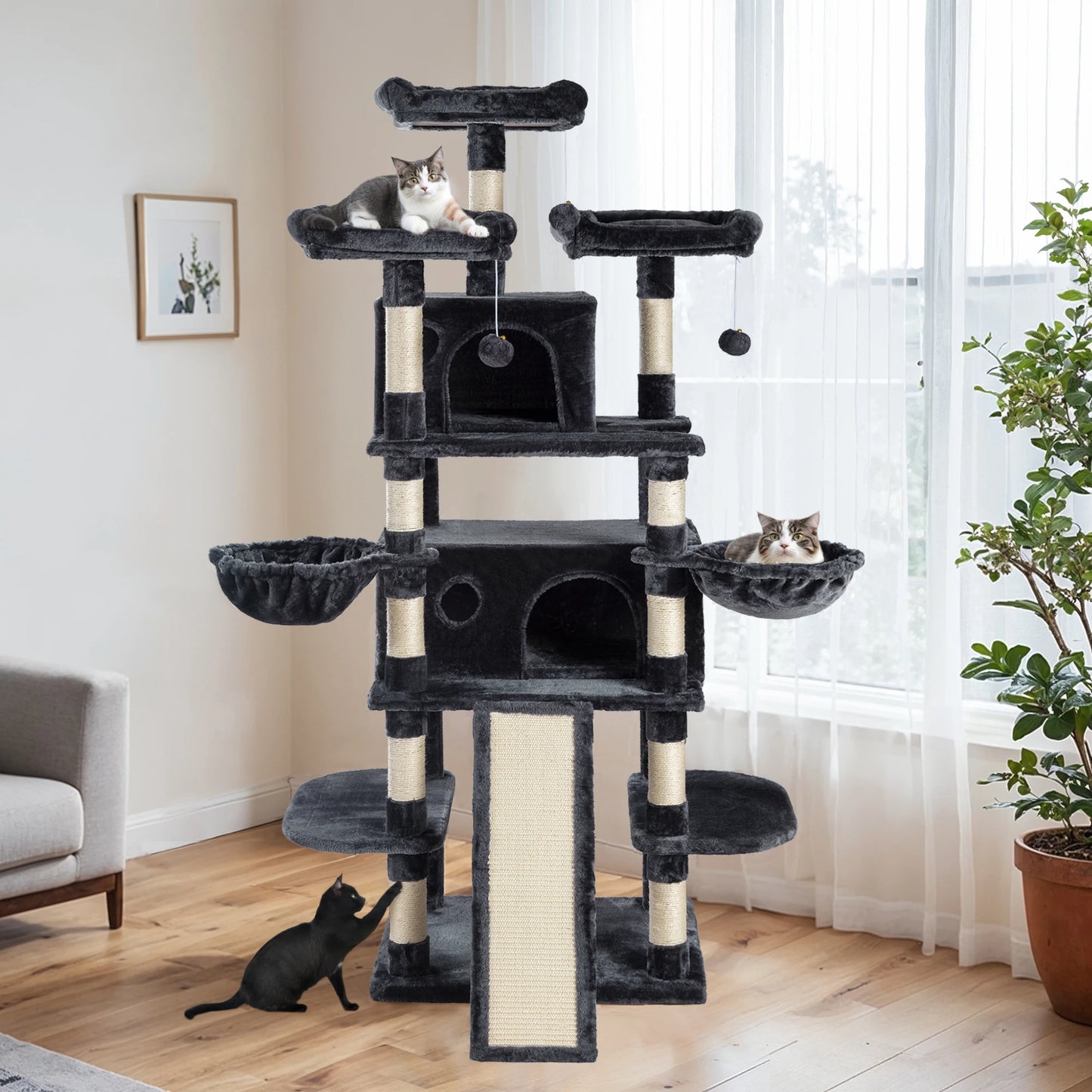 68-Inch Multi-Level Cat Tree Tower