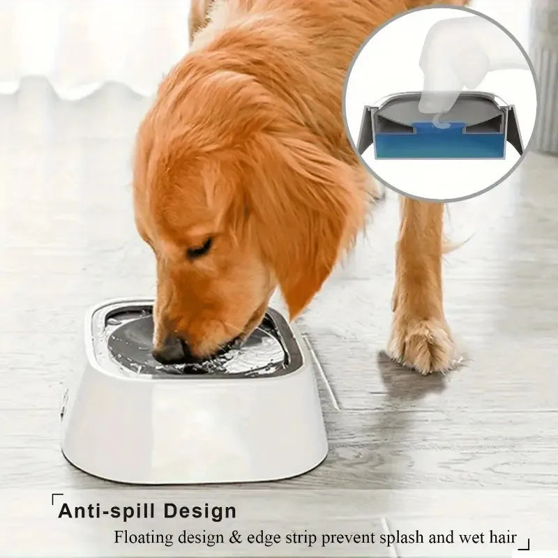 Spill-Proof Pet Water Bowl with Non-Slip Base & Floating Filter, Clear Design, No Batteries Needed, Ideal for Dogs, Travel & Hom