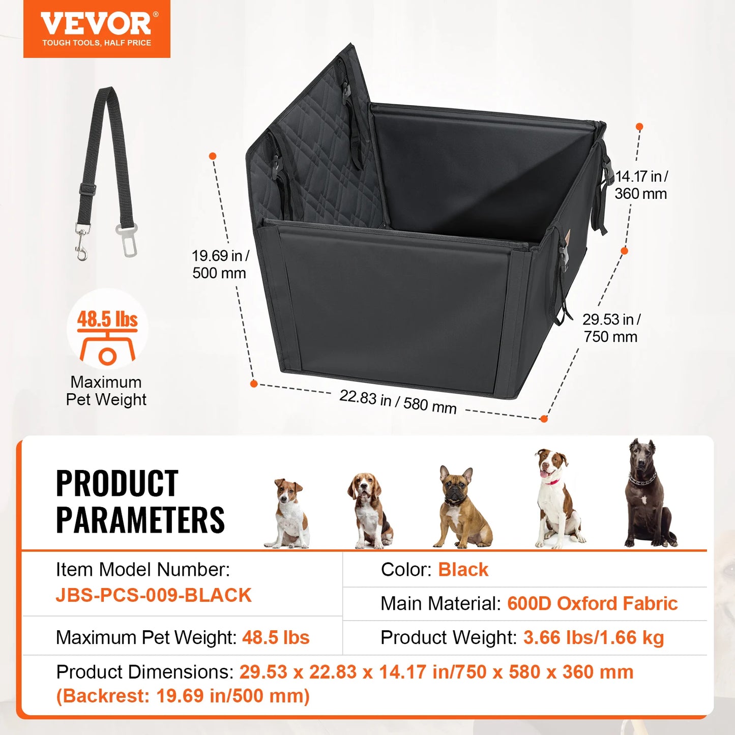 Waterproof Dog Booster Seat Pet Car Seat