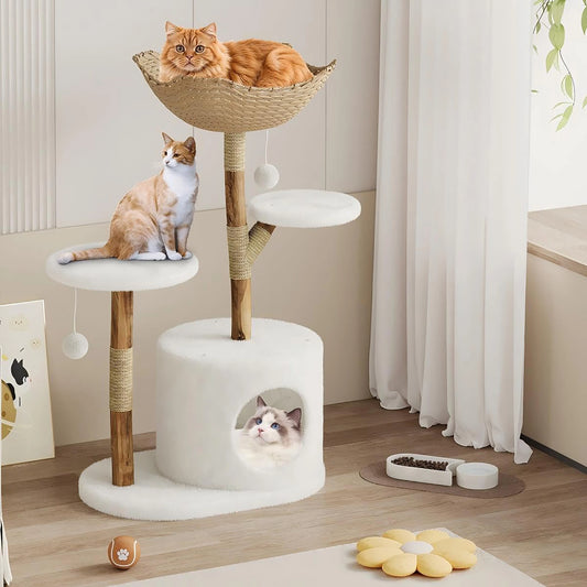 Real Wood Modern Cat Tree Tower