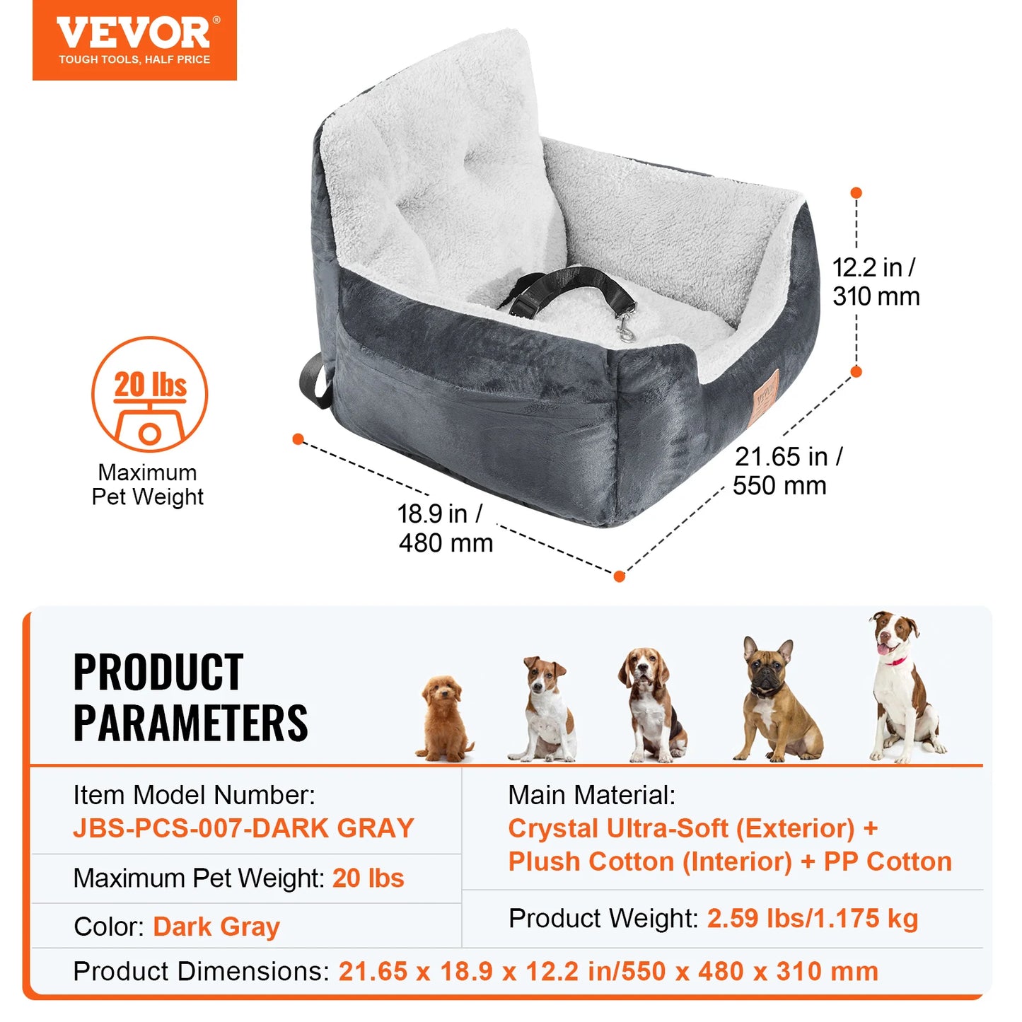 Waterproof Dog Booster Seat Pet Car Seat