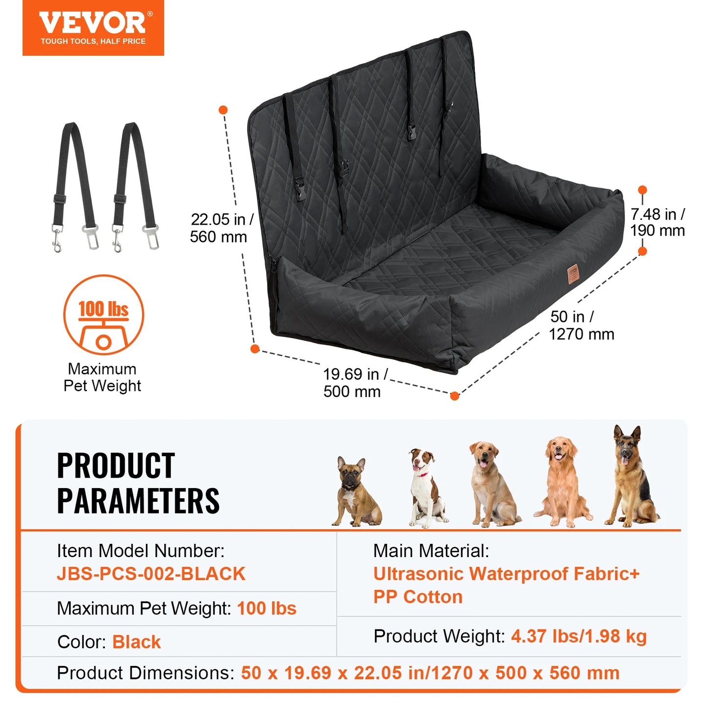 Waterproof Dog Booster Seat Pet Car Seat