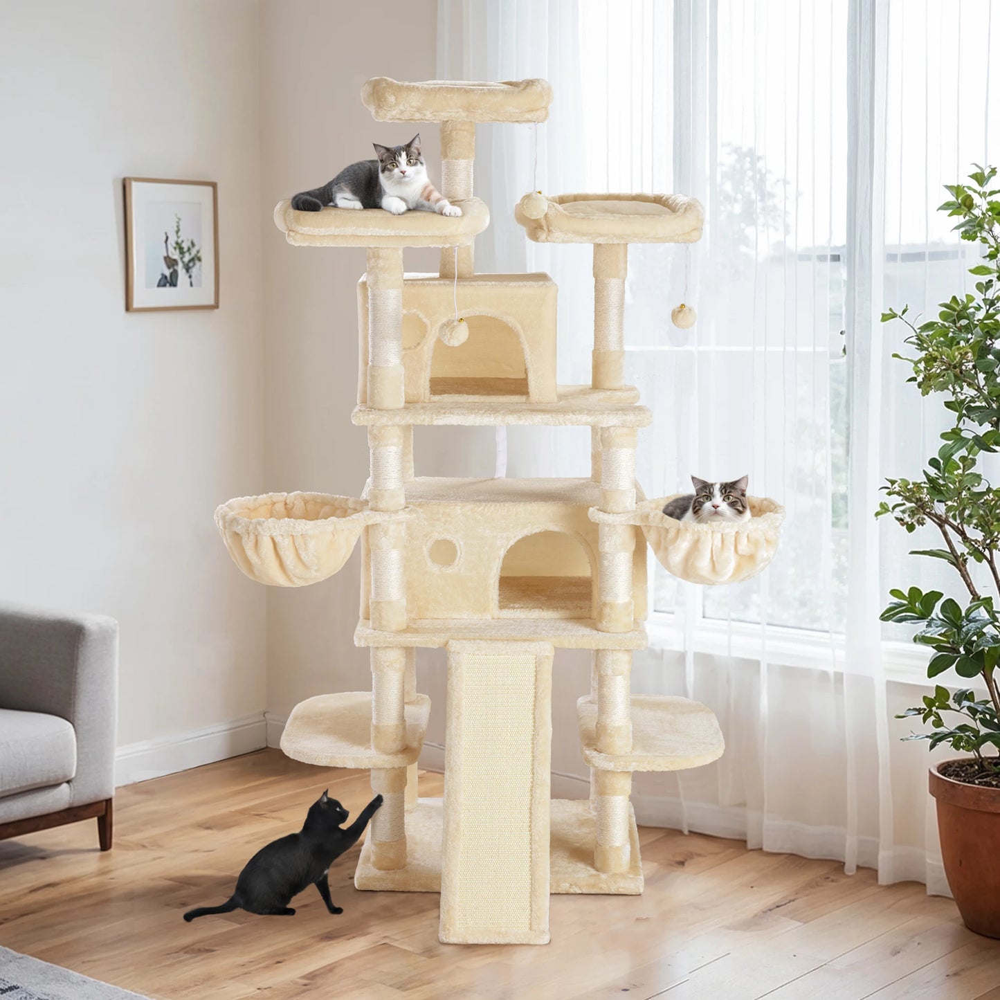 68-Inch Multi-Level Cat Tree Tower