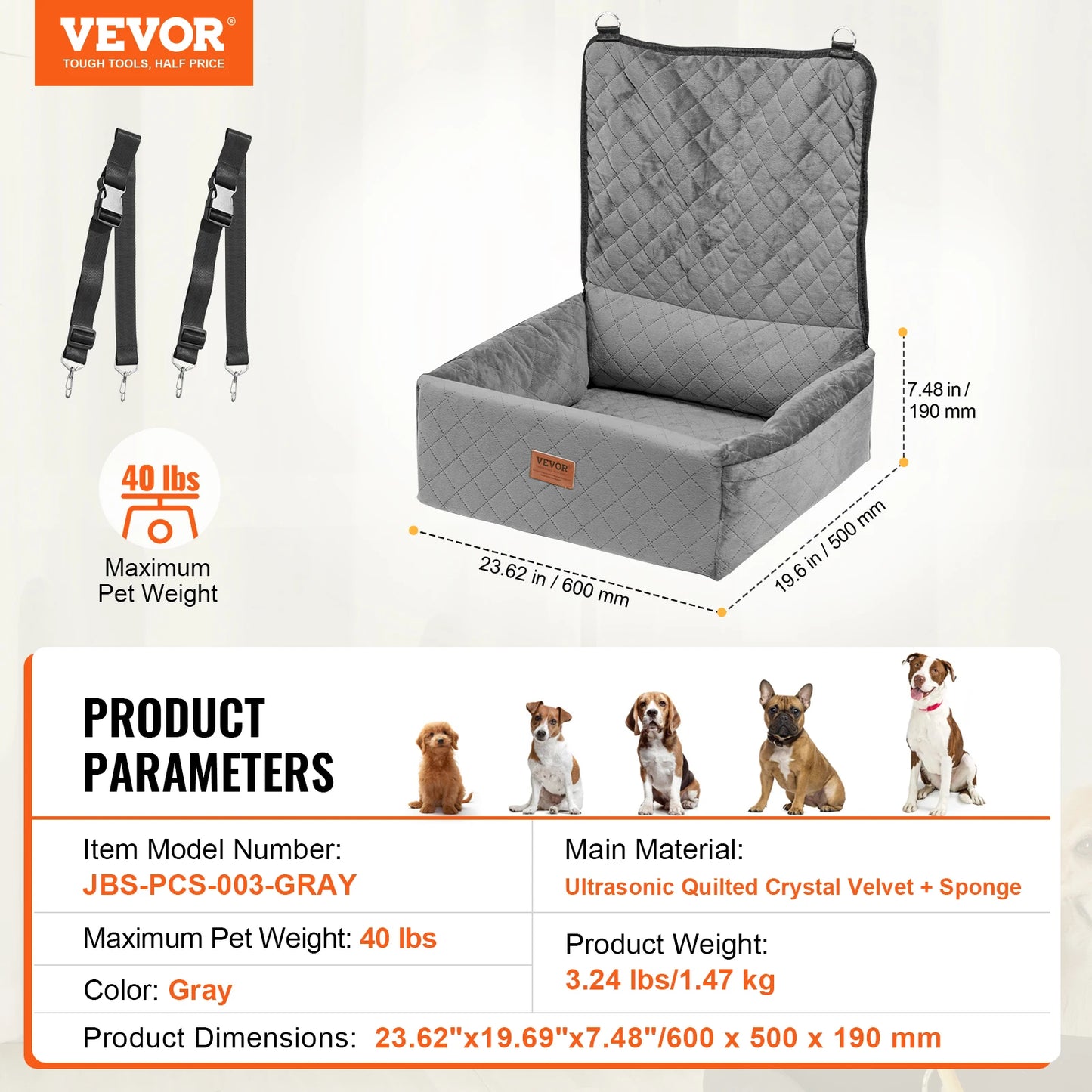 Waterproof Dog Booster Seat Pet Car Seat