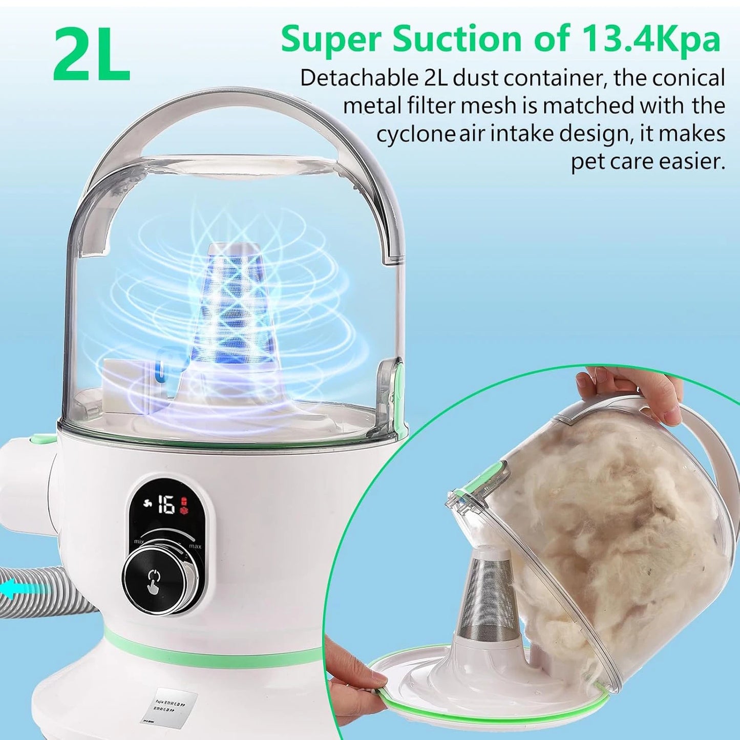 Pet Grooming Kit with 2L Vacuum