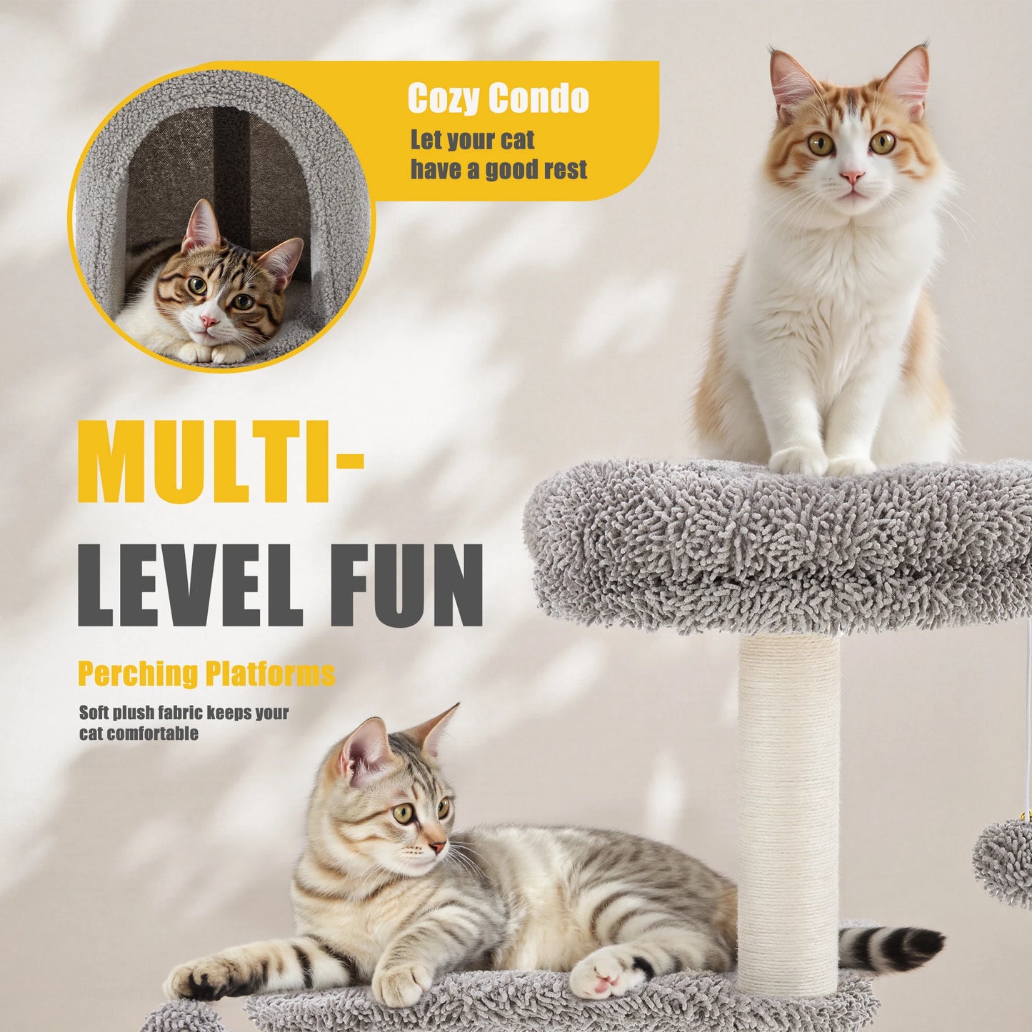33IN Tall Multi-Level Cat Tree Tower
