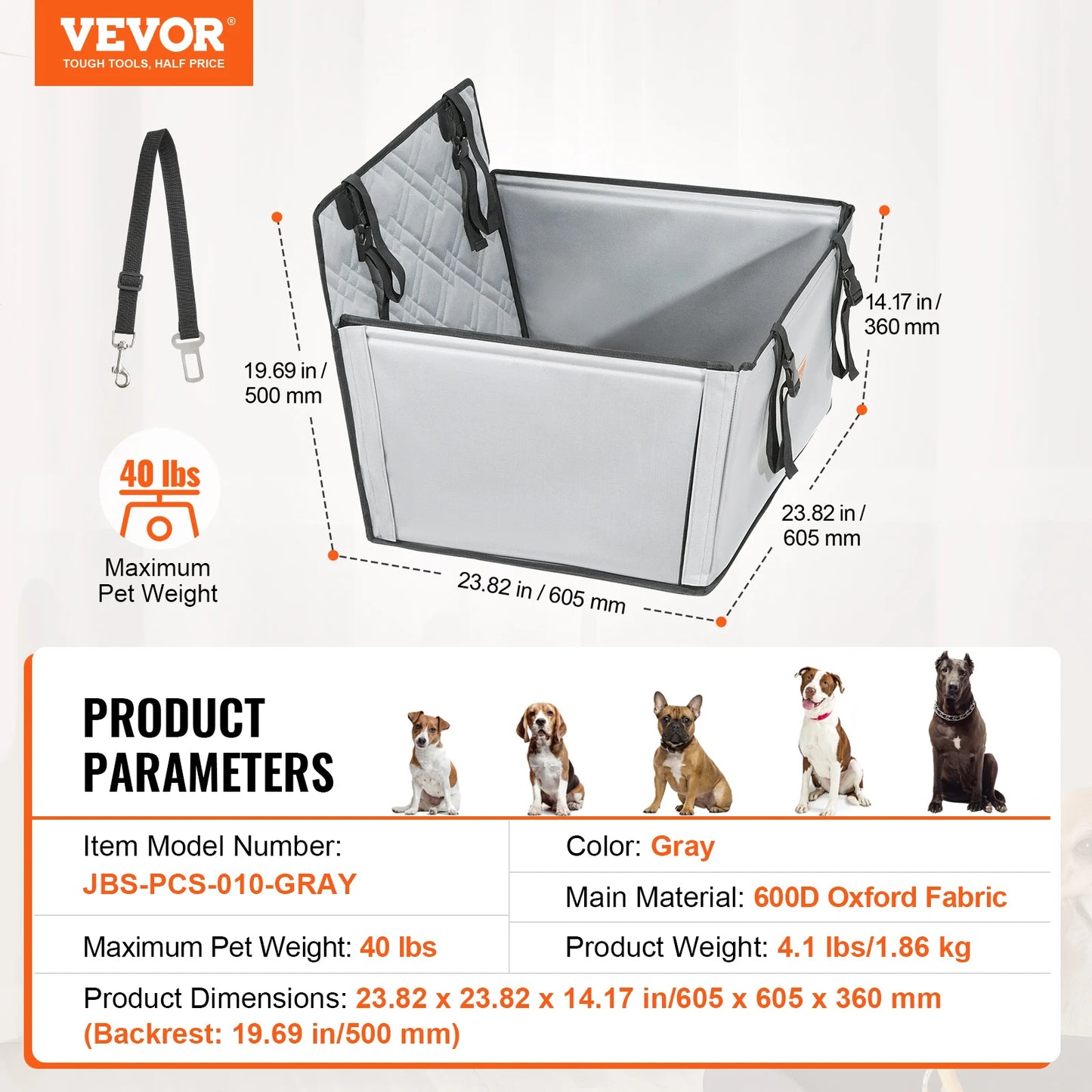 Waterproof Dog Booster Seat Pet Car Seat