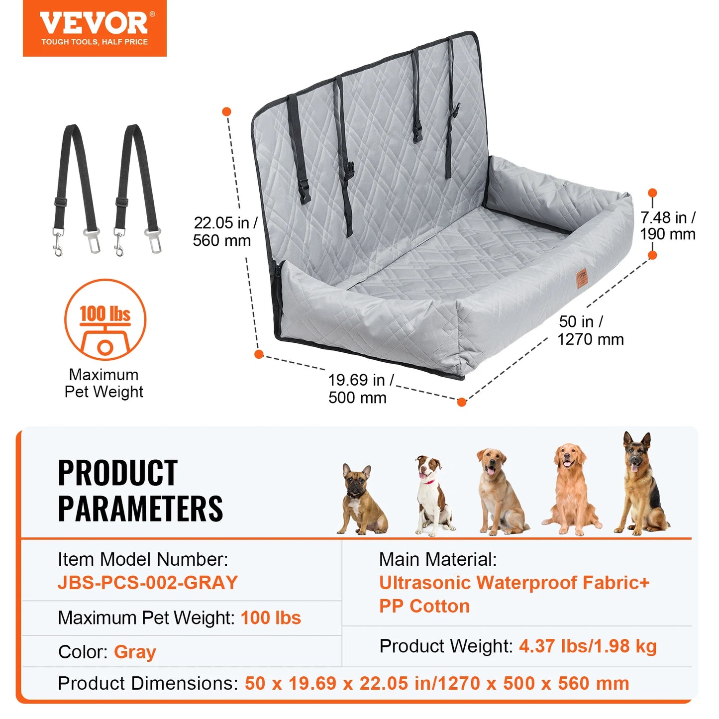 Waterproof Dog Booster Seat Pet Car Seat