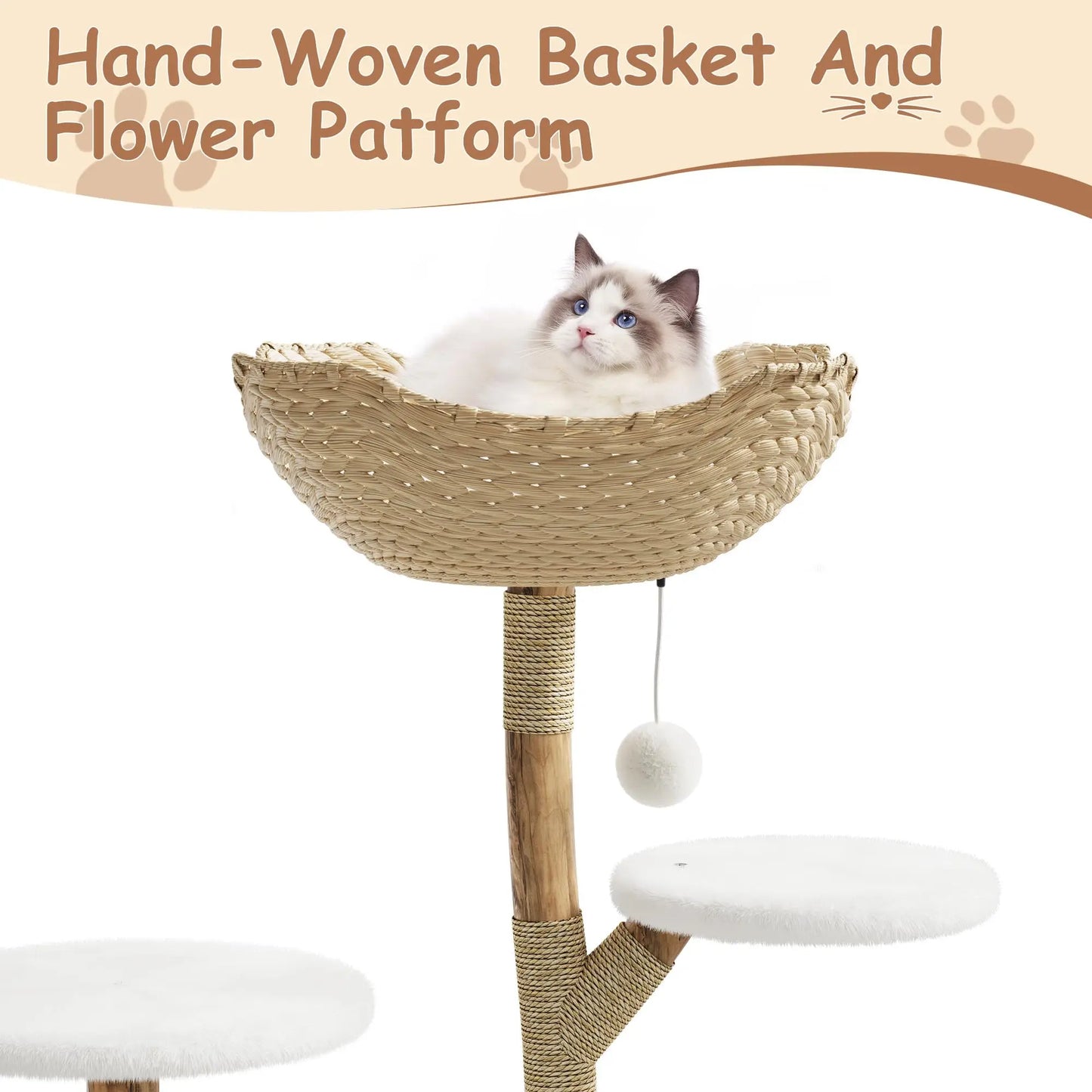 Real Wood Modern Cat Tree Tower