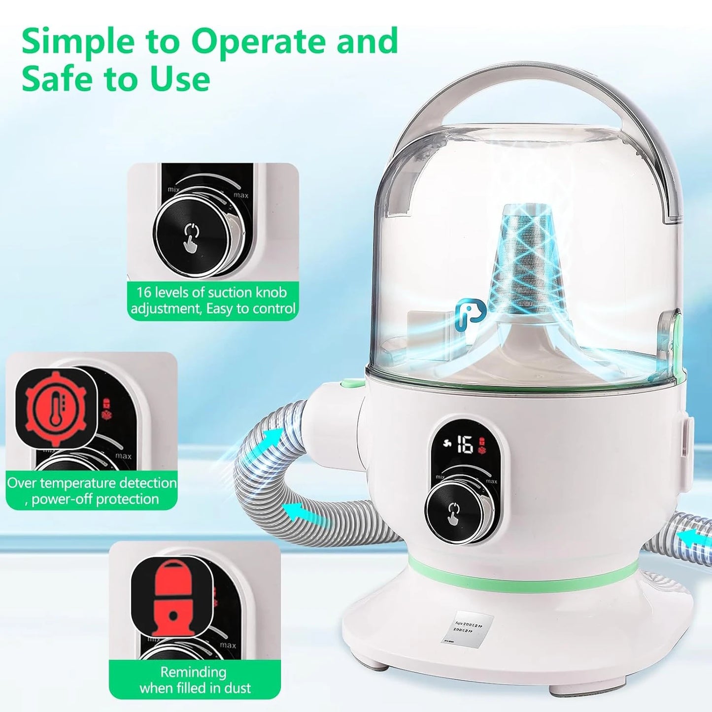 Pet Grooming Kit with 2L Vacuum