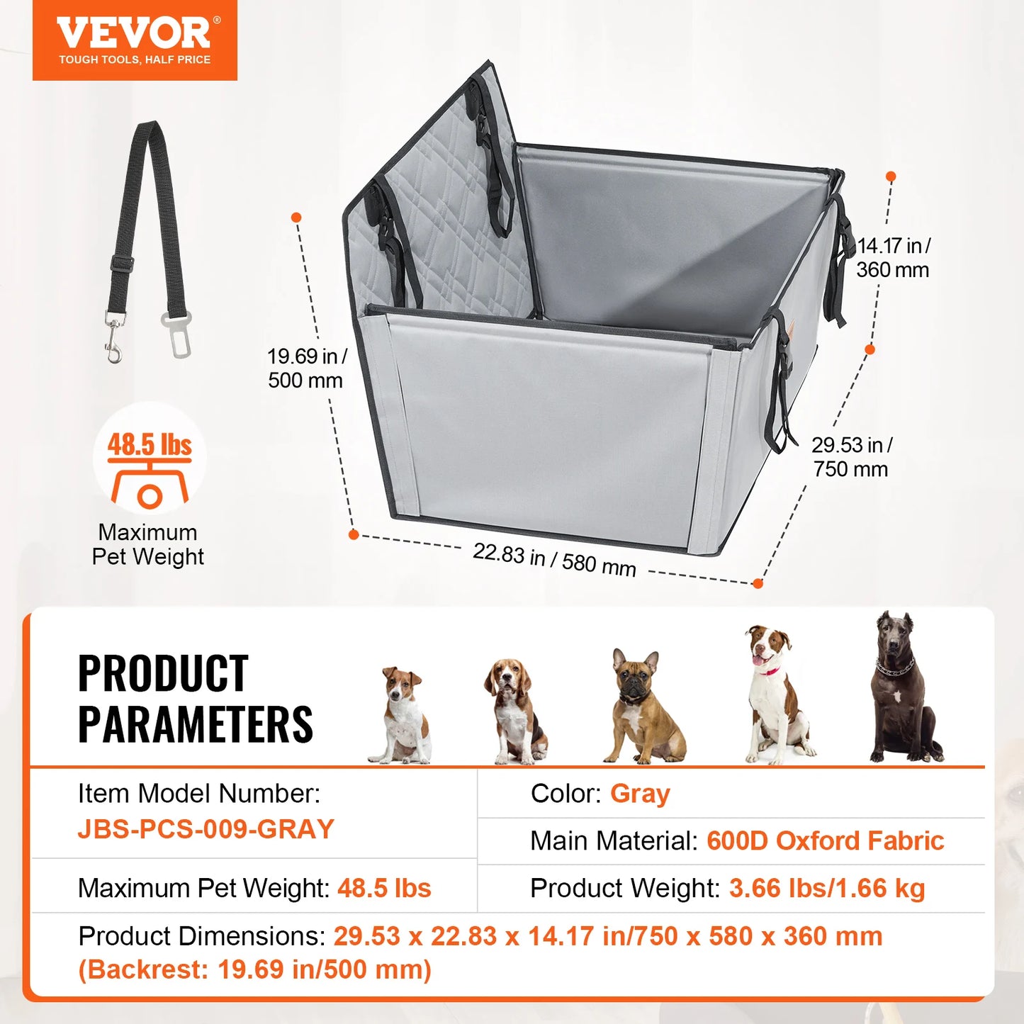 Waterproof Dog Booster Seat Pet Car Seat