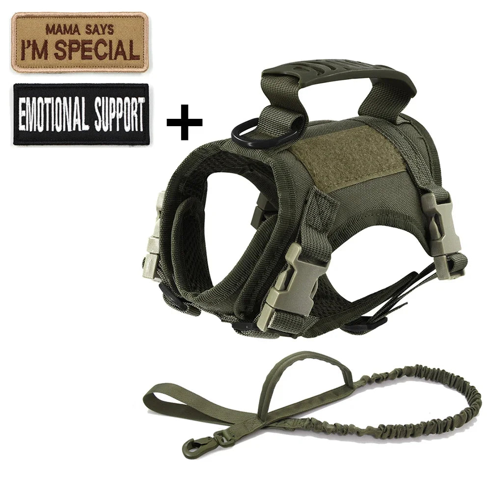 Tactical Cat Harness Leash with 2 Patches