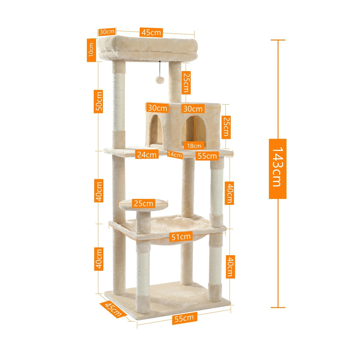 Cat Tree 5-Level Cat Tower