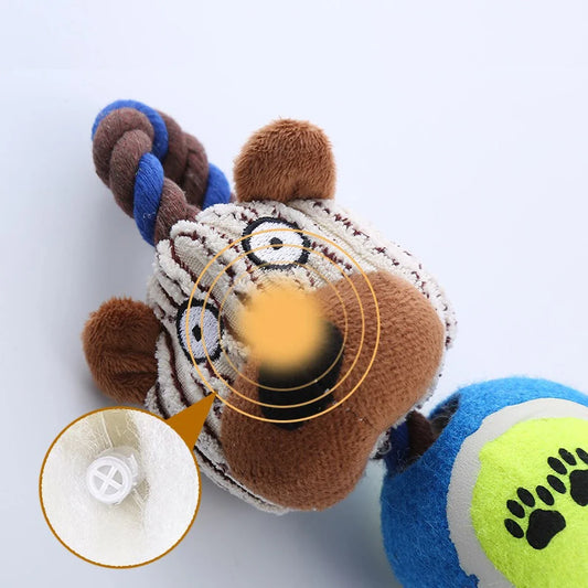 Sound making plush dog toy