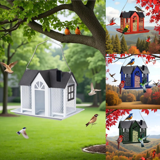 Large Birdhouse With Seed Tray